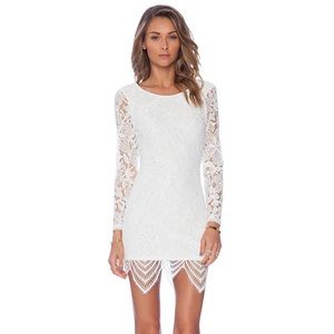 Lovers + Friends White Sterling Lace Bodycon Dress